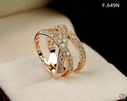 Schicker Damenring, Roségold, Zirkonia Grösse 53