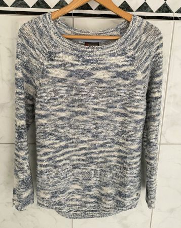 Street One Strickpullover, weiss-hellblau, Gr. 40