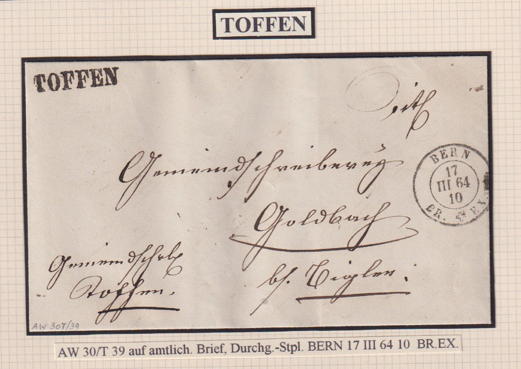 Tous les timbres: TOFFEN  !! Wunderbarer Brief !! – D'occasion à Bibern SH par Heinibuehrer