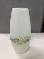 Glasvase Weiss mit Dekor guter Zustand 20cm Höhe