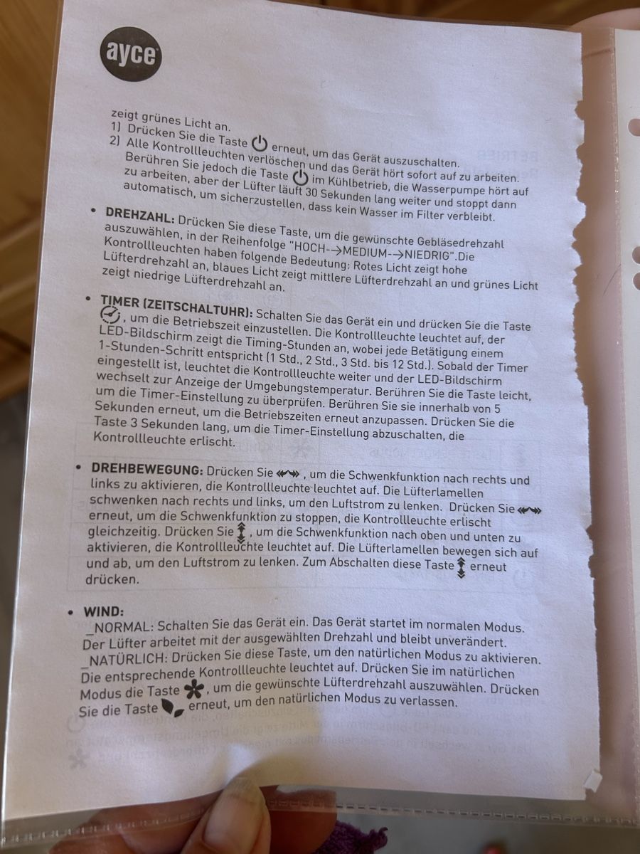 Klimageräte: Ayce Luftkühler Pink mit 2 Kühlelementen  – Gebraucht aus Erlinsbach von Lilla2 4