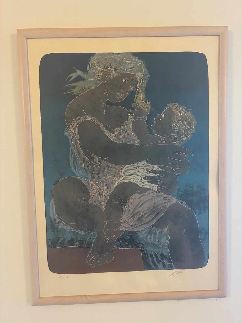 Grafica & Litografie: Hans Erni Originallithografie "Mutter und Kind spielend" – Usato da Langnau am Albis venduto da Nils_1212
