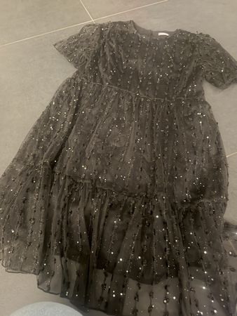 Next Kleid schwarz Grösse 10 Jahre Pailletten Glitzer