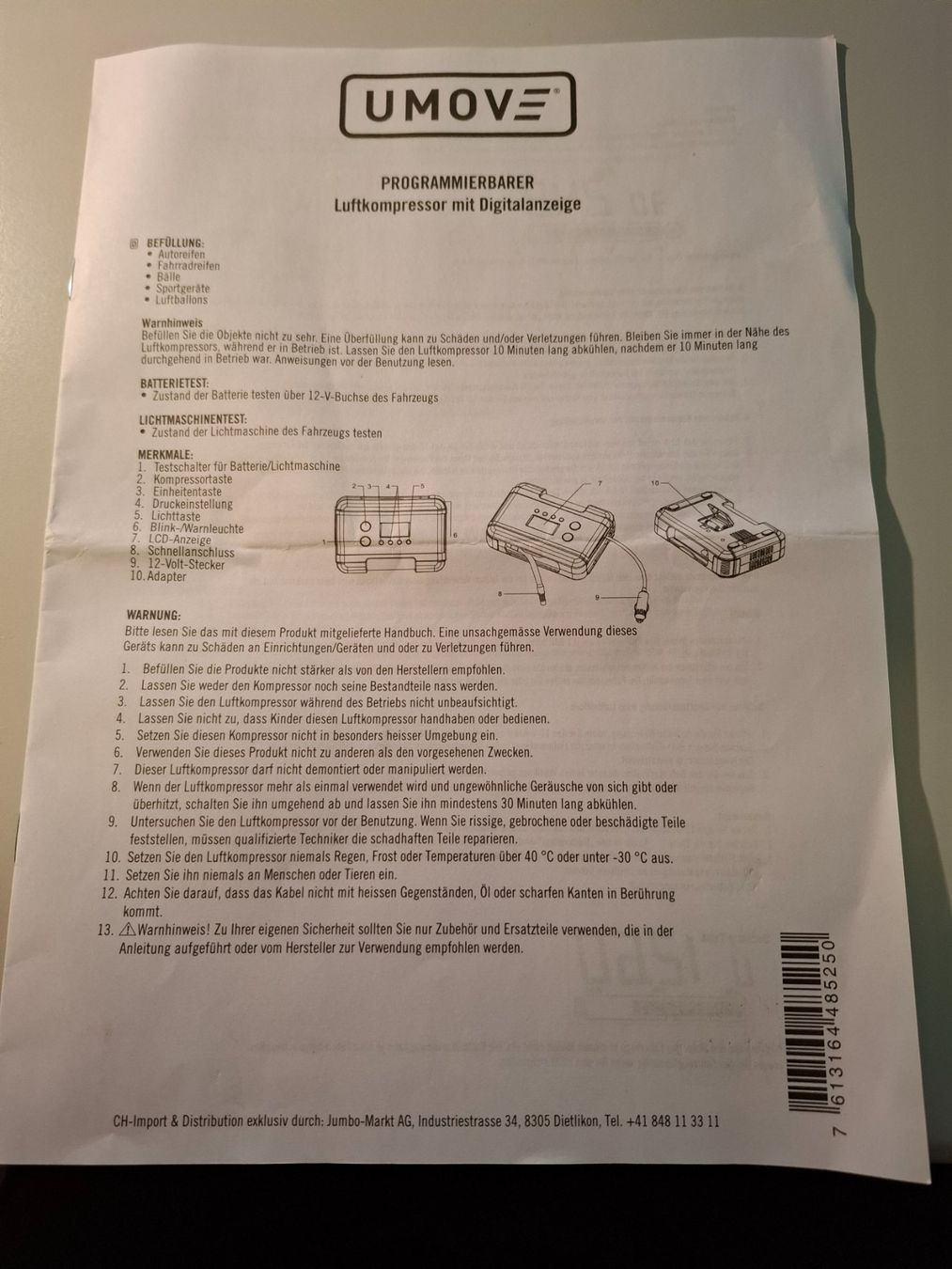 Compressori: Luftkompressor mit Digitalanzeige – Usato da Wangen b. Olten venduto da Edeltell 2