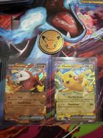 Pokémon Karten Fuecoco Pikachu ex Set mit zwei Münzen