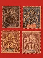 Timbres Établissements de l’Inde 1892