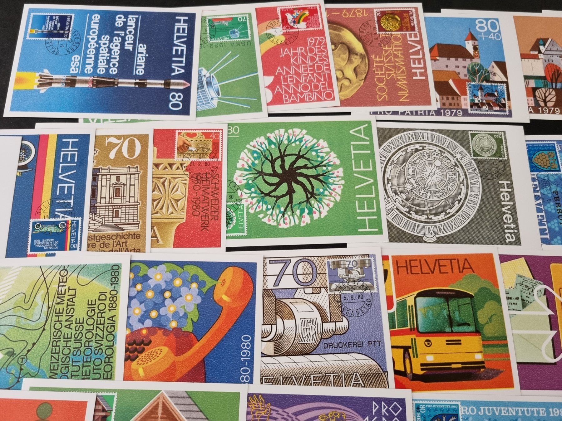 Tutti i francobolli: 85 Maximumkarten Schweiz 1979 - 1982 – Usato da Gümligen venduto da Geniusbuy 1