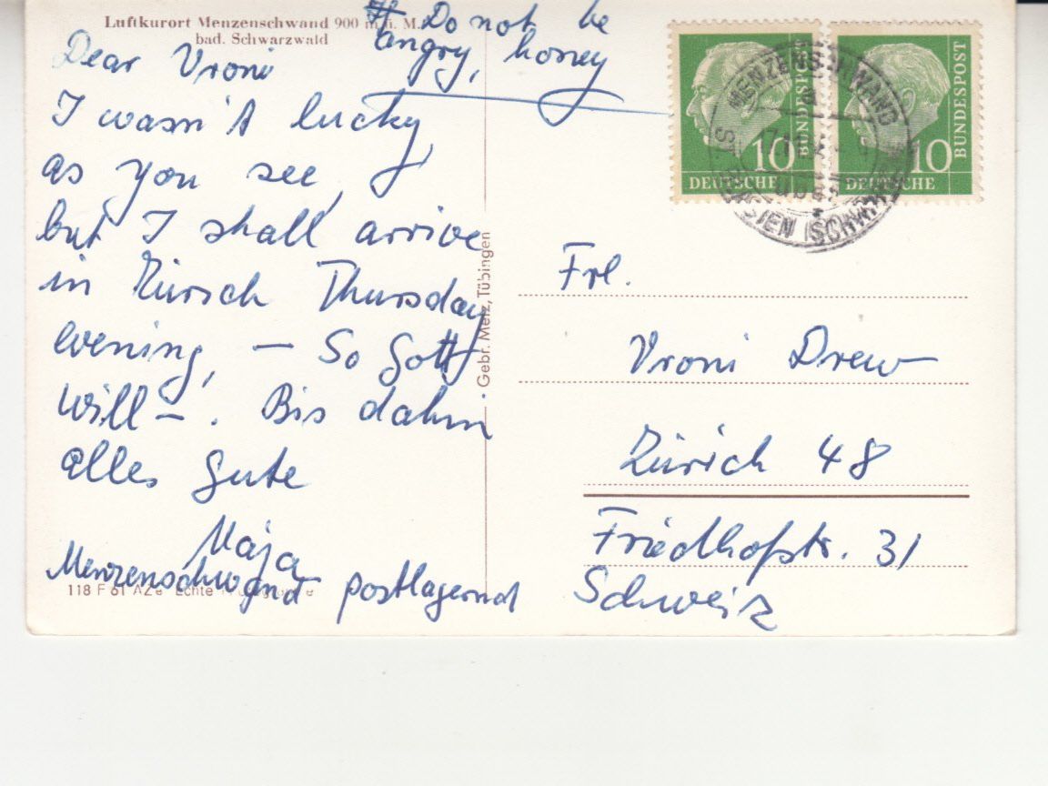 Cartoline postali: Menzenschwand 1952 – Usato da Bürglen TG venduto da StampGraf 1