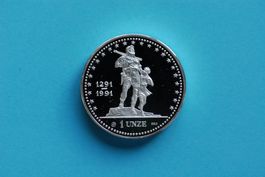 Helvetia Taler 1991, Silber 1 Unze