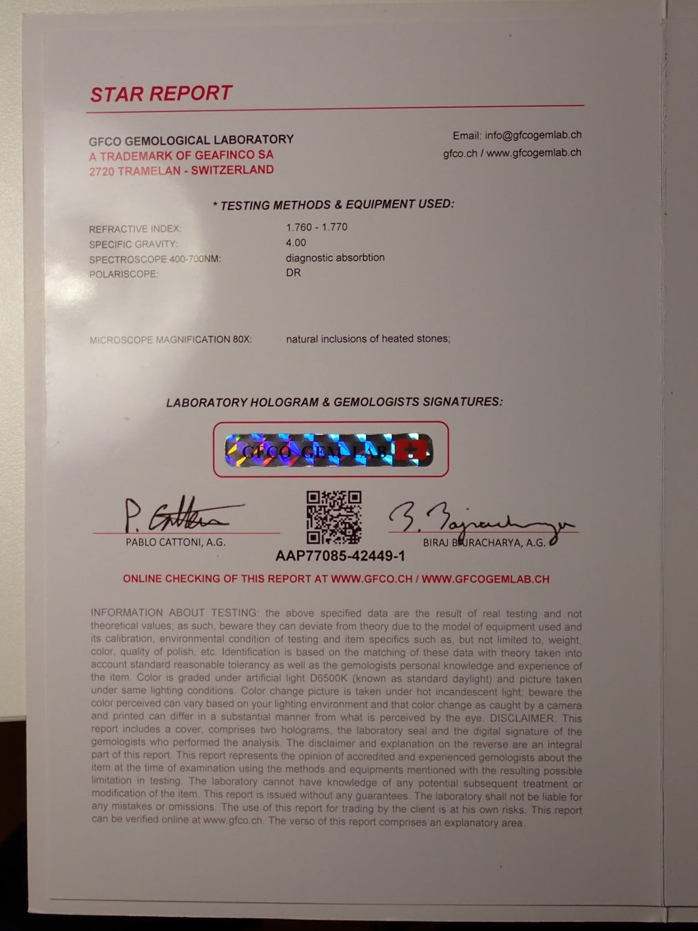 Pietre preziose: Violett Pinker Saphir 2.18 ct. mit GFCO Zertifikat – Nuovo e nell'imballaggio originale da Zürich venduto da GOS08 3