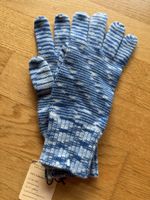 Warme Winterhandschuhe, gestrickt, blau/weiss, neu!