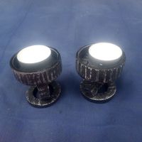 2er Set Teelichthalter aus Metall, Handmade Look