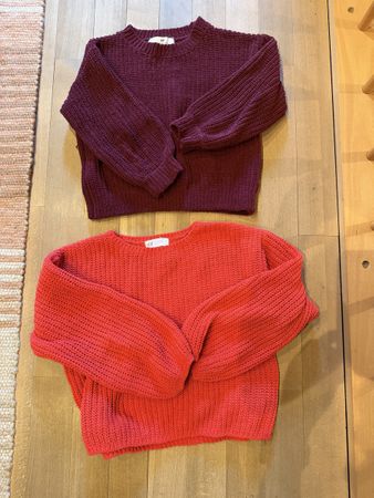 2 Pullover H&M pink-rot Grösse ca. 134 guter Zustand