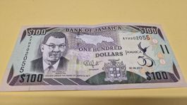 Original Jamaikanische Banknote: 100 Dollar, 2012