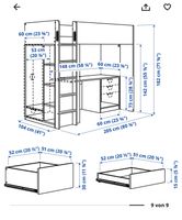 IKEA Hochbett mit Schrank, Pult & Schubladen, gut erh.,...