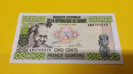 Guinea 500 Francs Guinéens Geldschein, 1960
