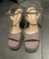 Sandales à paillettes cuir Taluna, comme neuves, taille 37