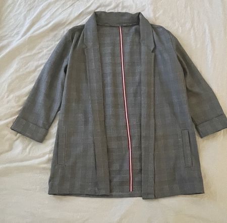 Blazer  fantasia quadri grigia taglia unica donna