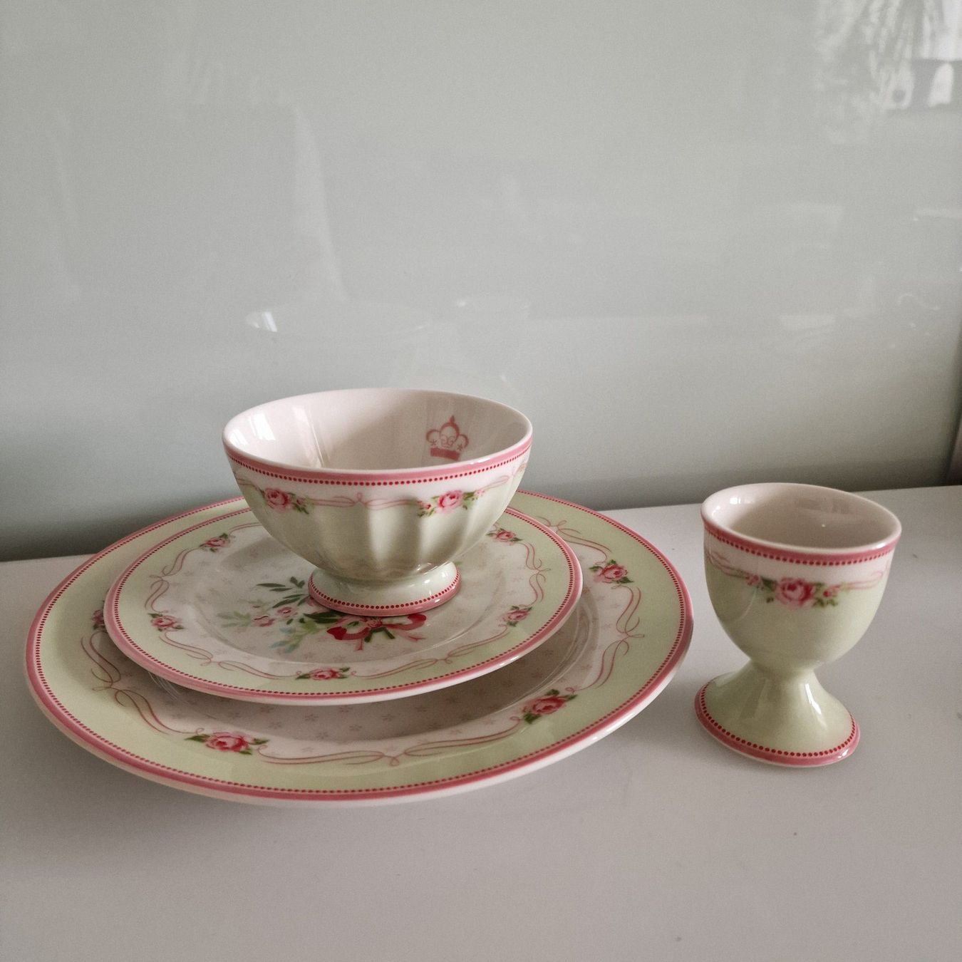 Greengate Set di piatti: 4-teiliges Frühstücksset Green Gate, AMELIE ROSE – Usato da Birr venduto da sen_sy55 1