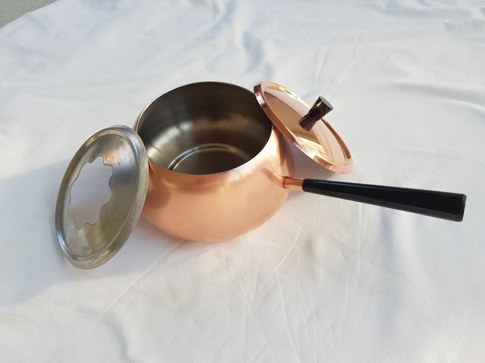 Ensemble à Fondue En Cuivre Spring Culinox - Vintage 1960 - Très Bon état