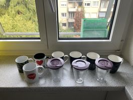 Set of 10 assorted mugs/coffee glass
