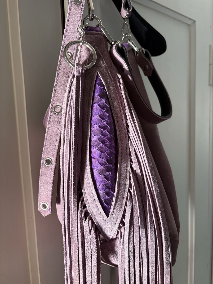 Taschen für Damen: INTI Tasche Wildleder Fransen Lila – Neu (gemäss Beschreibung) aus Zürich von iphigenie666 3