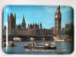 Souvenir Tellerli London Parlament mit Big Ben Ornamin
