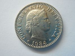 20 Rp. 1934 /   bei mehreren Steigerungen nur 1 x Porto