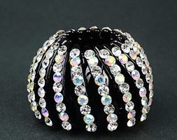 NEUER moderner Haarschmuck schwarz mit Strass - 224156