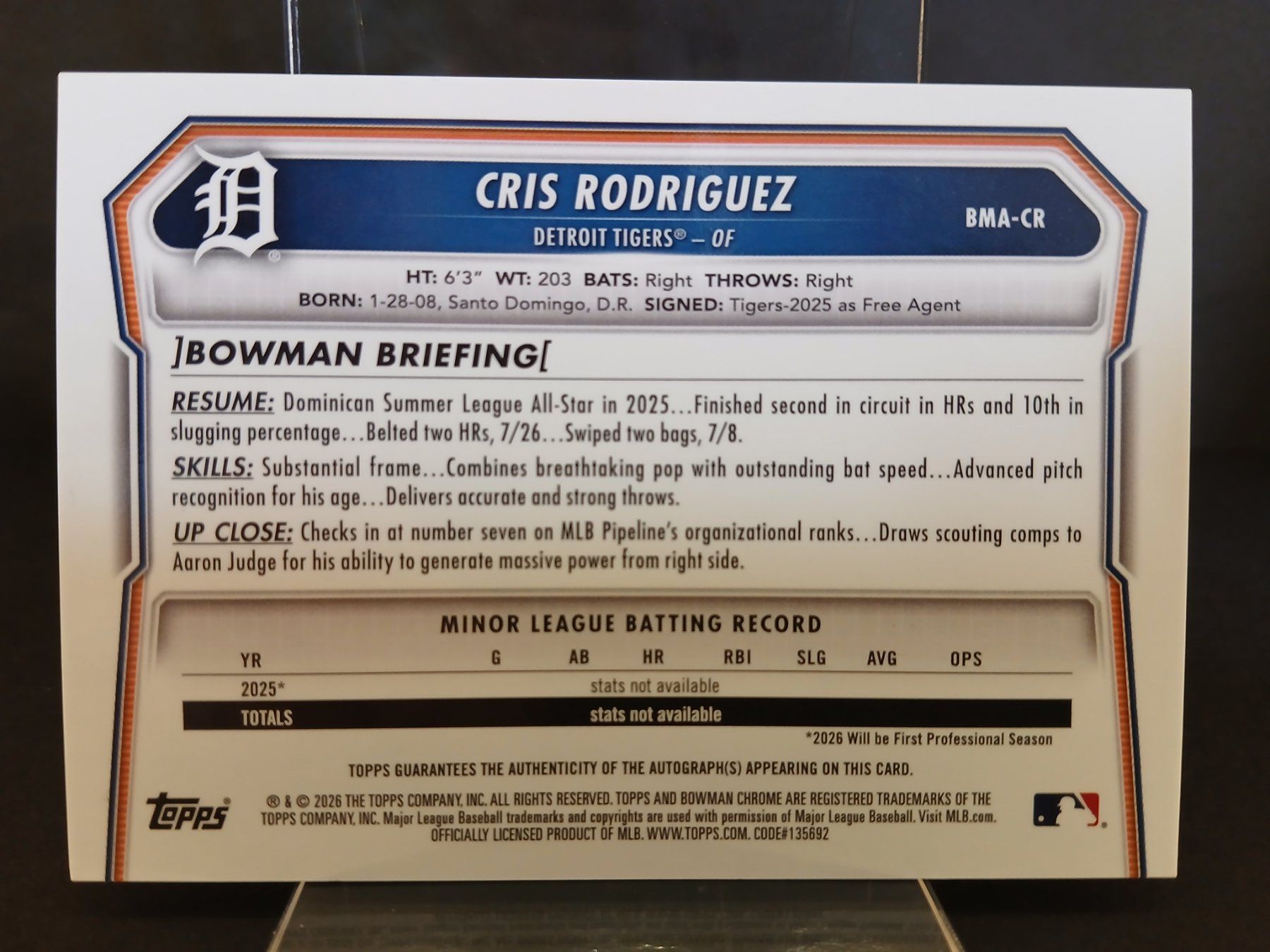 MLB Carte collezionabili: Topps 2026 Bowman Cris Rodriguez Mojo Refractor Auto /199 – Nuovo (secondo la descrizione) da Schaffhausen venduto da Hariyama 1
