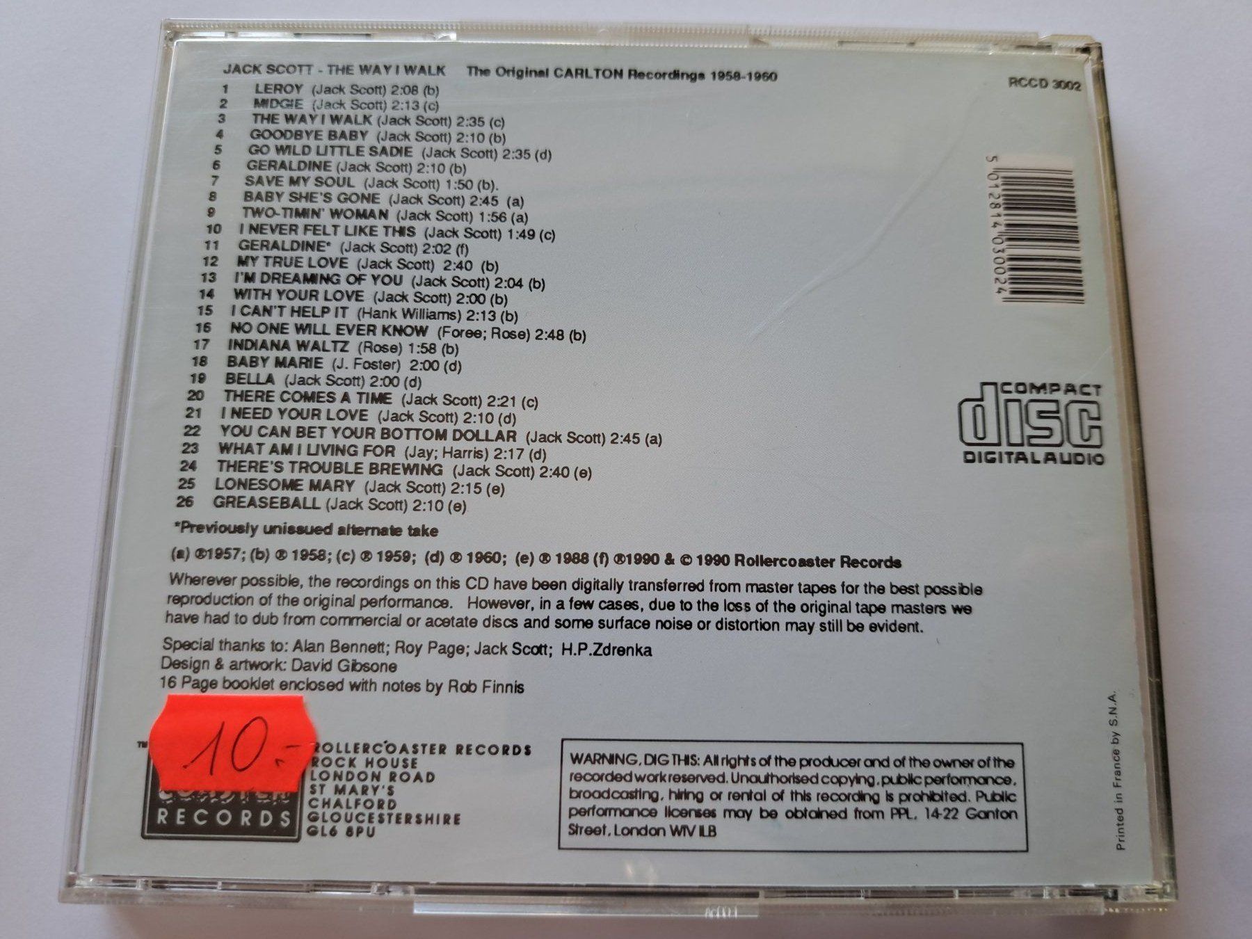 CD: CD Jack Scott - The Way I walk – Usato da Pully venduto da bro_n52j 1