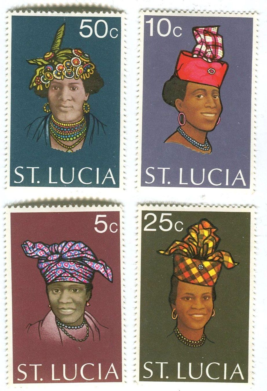 Tous les timbres: Briefmarken "Kopfschmuck". St. Lucia. – Neuf avec emballage d'origine à Basel par Butsch5