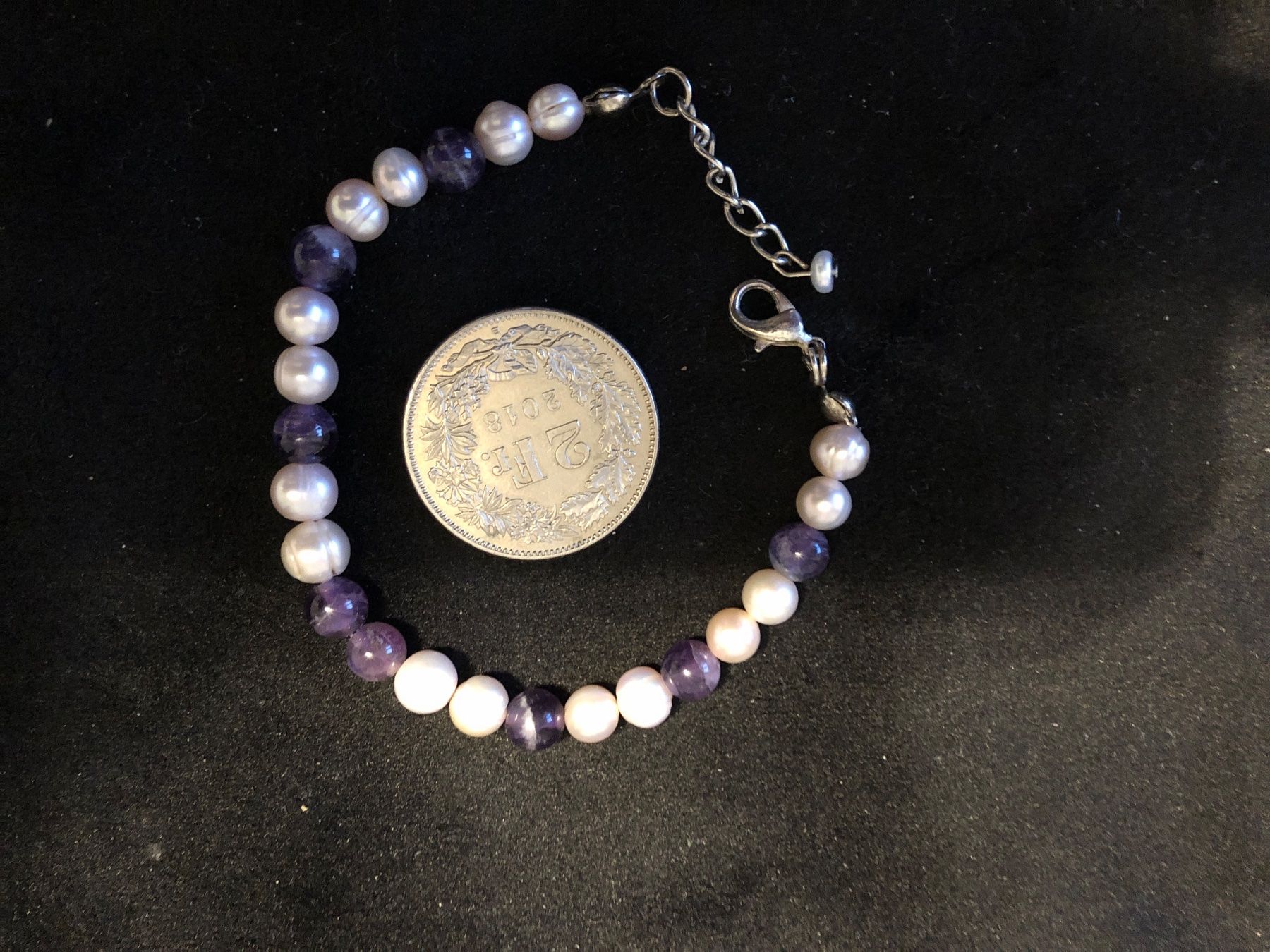 Bracciali & Braccialetti: Echte Perlenarmband mit Amethyst – Usato da Läufelfingen venduto da Original100 3