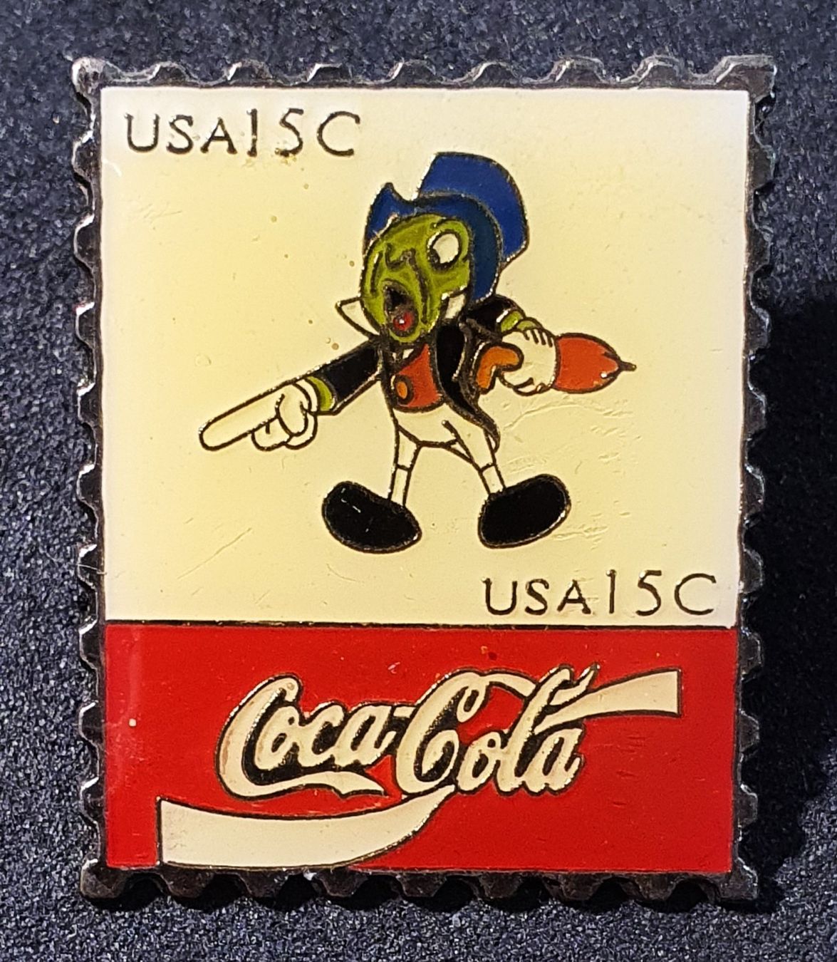 Placchette & Badge: BB692  Pin Coca Cola Walt Disney Comic Figur Jiminy Cricket – Usato da Reinach BL venduto da Boston-Verkauf