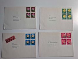 4 x Pro Juventute Briefe (1964)