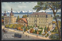 Neuchatel, Hotel Terminus et Hotel des A