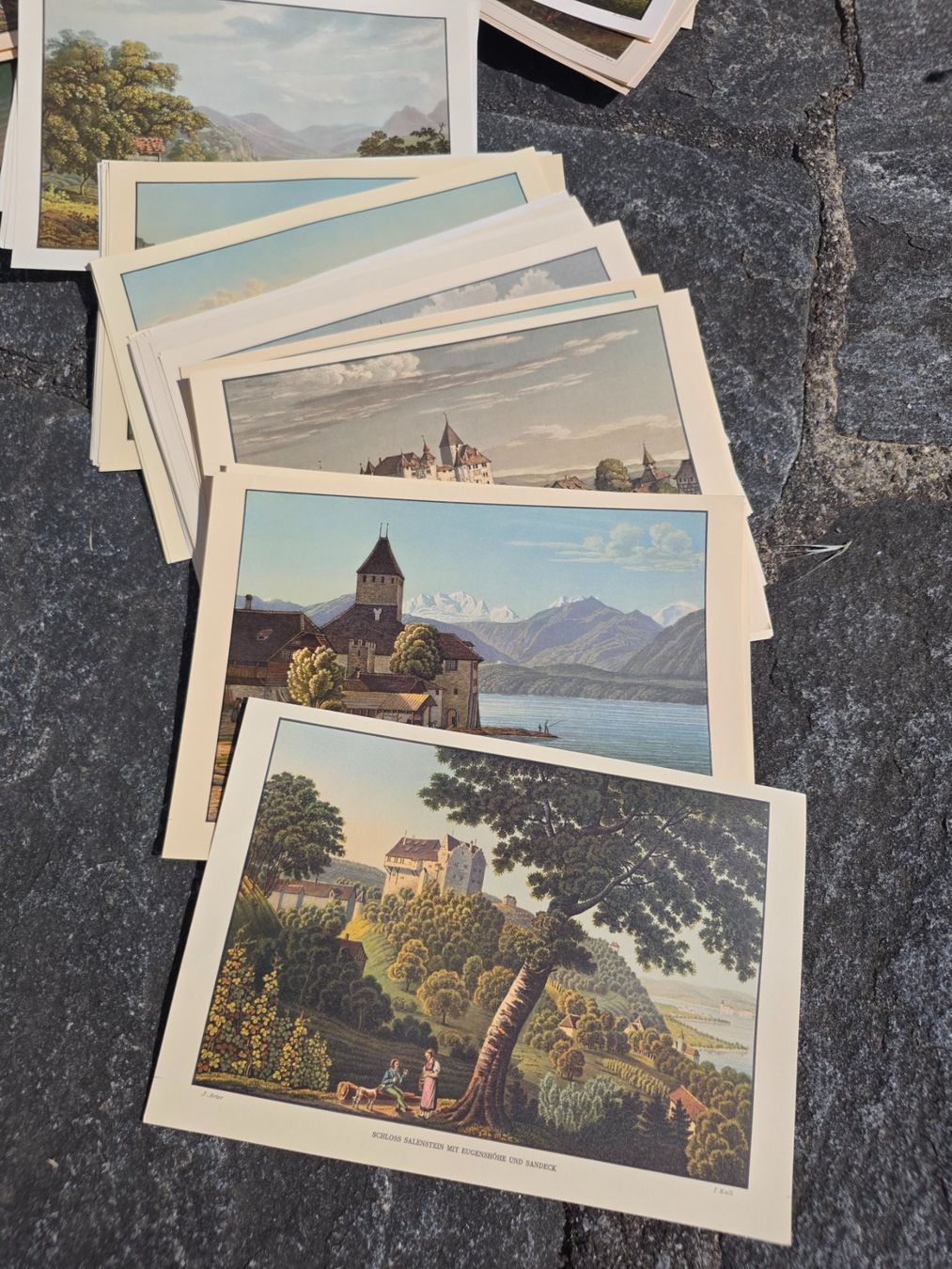 Libri: ein Stapel antiker Schweizer Kunstdrucke – Usato da Reinach AG venduto da BrocanteAGSued 5