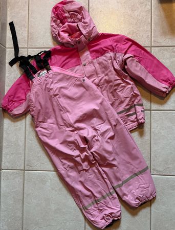 Regenkombi (gefüttert) rosa pink Grösse 116 