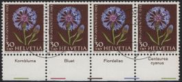 30 Rp. PJ 1963 Viererstreifen mit TAB (dt, fr, it. + lat.)