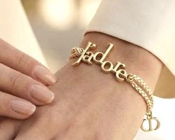DIOR ⭐️🌟J’adore braided bracelet with Gold charms NEW