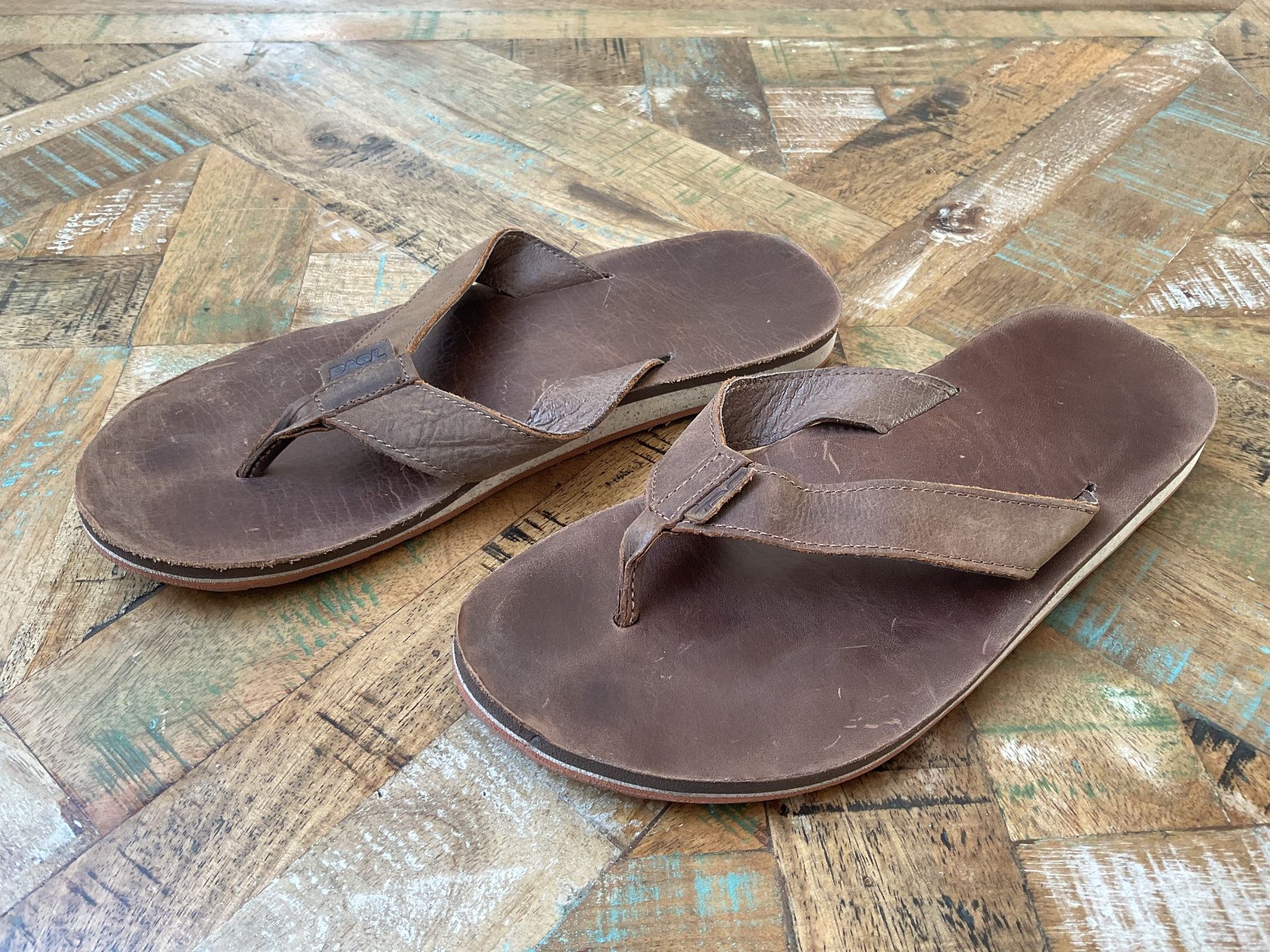 Teva Damenschuhe: Teva Leder Flip-Flops, Gr.42 - braun – Gebraucht aus Bachenbülach von Sybeco 6