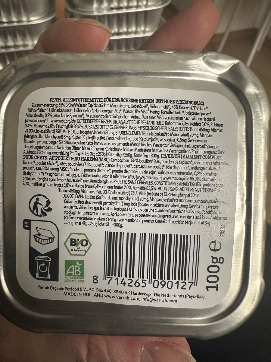 Mangimi: 18x Yarrah Bio Katzenfutter Huhn & Hering – Nuovo e nell'imballaggio originale da Lufingen venduto da Tanj11 3