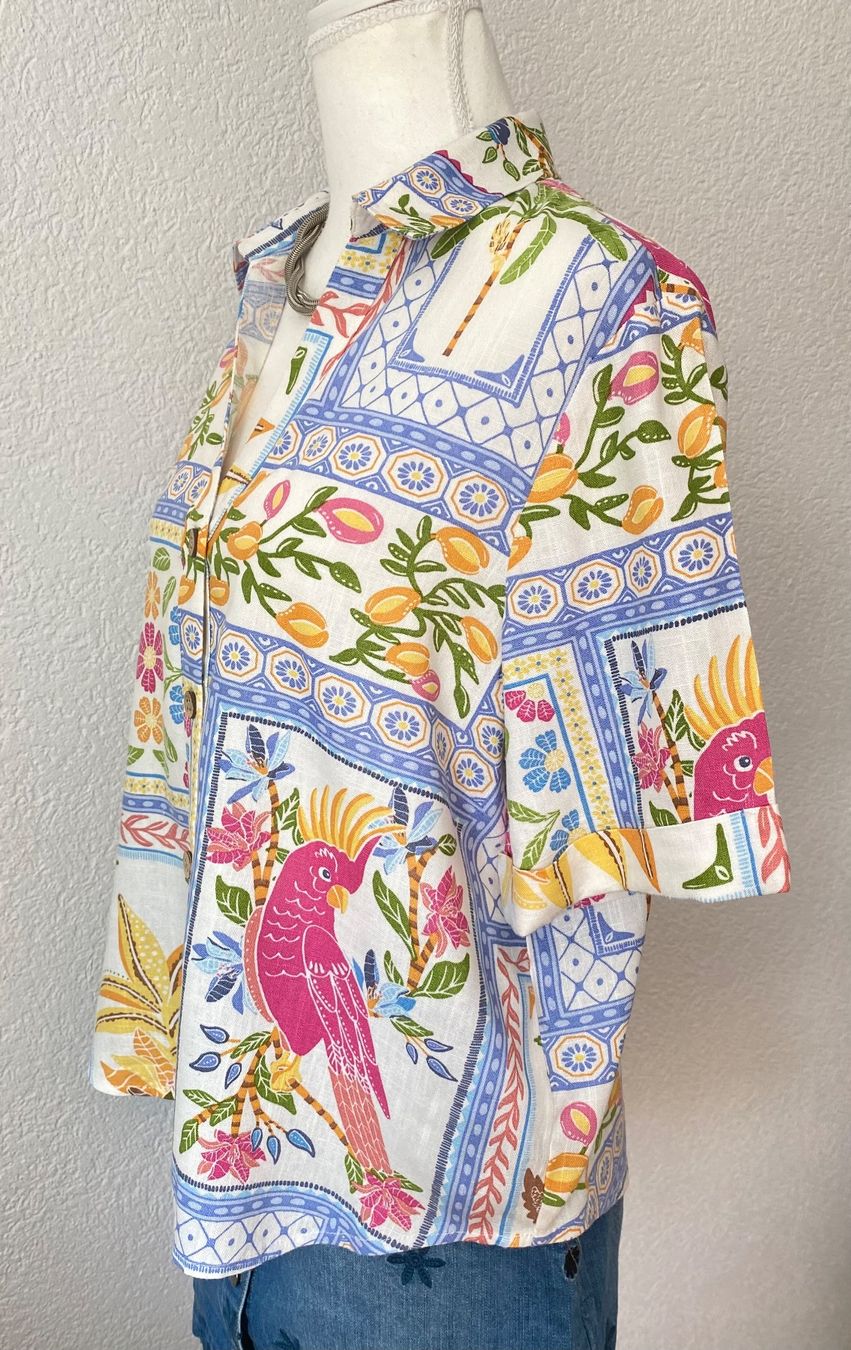 Camicette: Calypso St.Barth Bluse aus Rayon/Leinen Grösse S – Usato da Oberwil BL venduto da Leni-Mischi 2