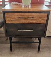 Table de chevet en bois et métal