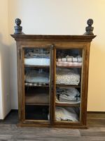 Antiker Glas-Schrank, Vitrine, Buffet