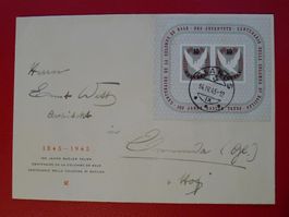 1945, W23 auf Ersttagsbrief, Basler-Block von GLARUS, 200.-