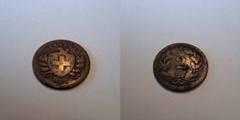 Schweiz 2 Rappen 1851 stark gebraucht - zweiter Jahrgang!