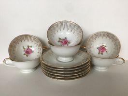 BAVARIA 6 x tasses à café + soucoupes / Kaffee Tassen