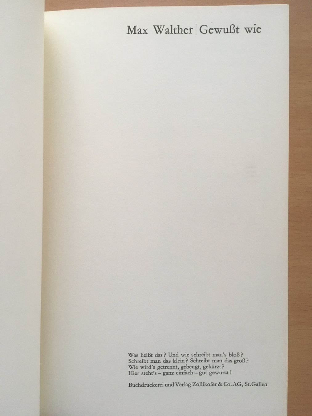 Libri: Gewusst wie - Max Walther (1960) – Usato da Grenchen venduto da Kogi7 1