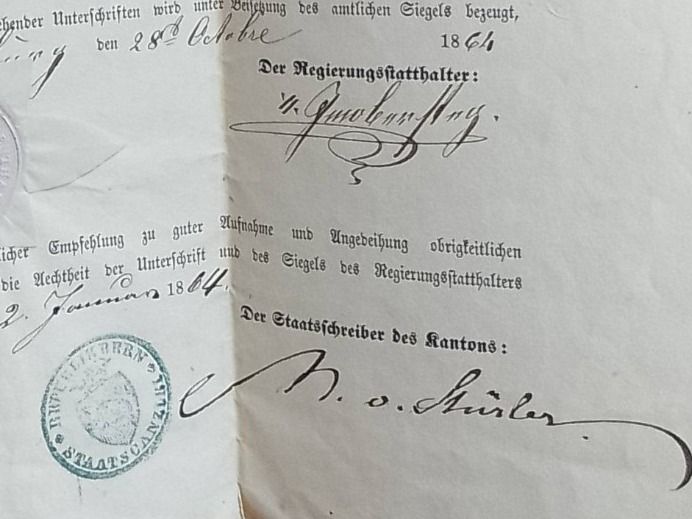 Documenti: Bern - documento - 1864 – Usato da Sorengo venduto da  3